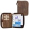 ALMADIH Leder A7 Ledermappe Organizer mit Reißverschluss und Kalender 2025 Notizblock Vintage in Geschenkbox - Leder Mappe Schreibmappe Terminplaner Terminkalender Aktenmappe (Braun Antik)