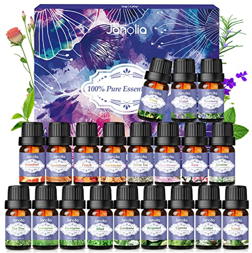 Janolia Ätherisches Öle Set 20 Duftöl Reines Aroma Natürliche für Diffuser Entspannung Perfektes Essential Oil Geschenk für Familie Freunde
