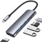 ABLEWE Adaptateur USB C Hub Type C Hub, 5 en 1 Aluminium Adaptateur USB C vers HDMI 4K avec 3 Ports USB 3.0, Alimentation 87 W (PD) pour MacBook Pro 2017/2018, XPS et Autres périphériques C USB