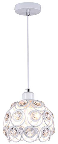 Mengjay Sparkly Hohl Kristall Pendelleuchte, Mini Runde Blume Form Schirm Deckenlampe Gang Balkon Korridor Dekor Befestigung,weiß