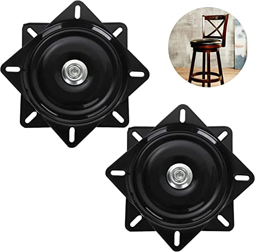 EXPERY 20,3 cm schwerer Barhocker, Drehgelenk, für Relaxsessel und Barhocker, quadratisches Drehgelenk, Möbel (2 Stück, schwarz)