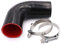 Coupleur coudé à 90 degrés en silicone 4 plis 89 mm pour turbo/refroidisseur/tuyau d'admission, longueur 102 mm, épaisseur 5 mm avec collier de serrage en T