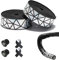ROCKBROS Fahrrad Lenkerband für Rennrad & MTB – Rutschfestes & Stoßdämpfendes Griffband aus PU + EVA, Langlebiges Bike Bar Tape, 2 Rollen je 210×3 cm, Schwarz Silber