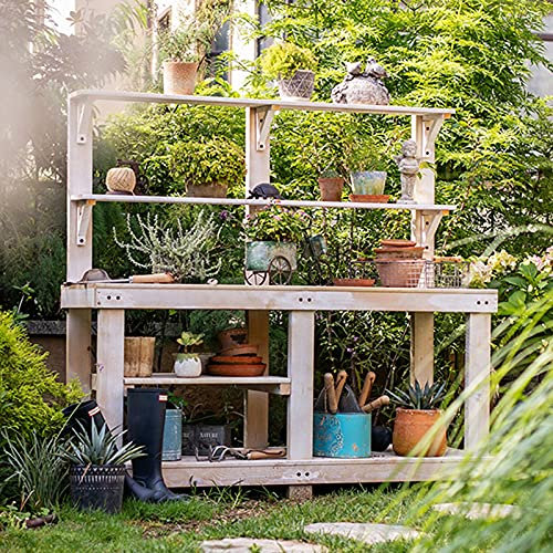 YYUN Pflanztisch für den Garten Gärtnertisch Arbeitstisch aus Holz 4 Schicht Multifunktionsspeicher Blumenpflanze DIY Workstation Für Terrasse, Höfe, Balkon (Color : Blue)