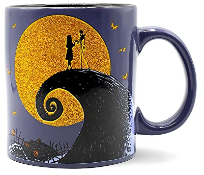 Disney Mug en céramique à paillettes L'étrange Noël de monsieur Jack | Contenance : 590 ml