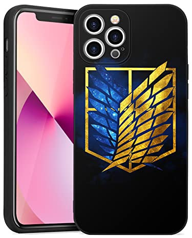 Anime Handyhülle für iPhone 13 Pro Max 6,7 Zoll (2021), weiches Flüssigsilikon-Gel-Gummi, Ganzkörperschutz, stoßfeste Hülle, Cartoon Manga AOT 01