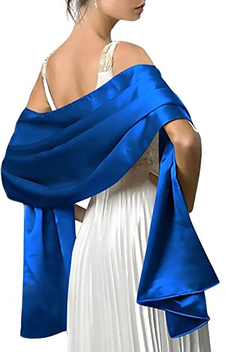 LumiSyne Damen Satin Chiffon Festlich Stola Schal Einfarbiger Leichter Schalverpackung Für Braut Brautjungfer Hochzeit Abendkleid Abschlussball
