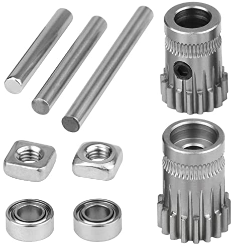 Hochpräziser gehärteter Stahl MK3 Doppelantriebsgetriebe vernickelt, 5 mm Bohrung, kompatibel mit DDB Extruder Prusa i3 MK2/MK2S/MK2.5 MK3S 3D-Drucker (Upgrade-Gears)
