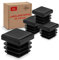 LouMaxx Tapones de láminas de 20 x 20 mm – Cubierta de tubo negro tapón para tubo cuadrado de 20 x 20 mm – Tapones cuadrados de plástico resistente – Tapas para postes como tapa protectora