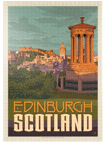 MyPuzzle Schottland: Edinburgh, Vintage Poster - Premium 1000 Teile Puzzle - MyPuzzle Sonderkollektion von Anderson Design Group