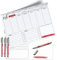 TOBJA Abwischbarer Wochenplaner mit Habit Tracker und To-Do-Liste, inklusive 4 wasserlöslicher Markenstifte - Weekly Ziele setzen & Merkliste erstellen | Wochenkalender in DIN A4 (Blatt + 4 Stifte)