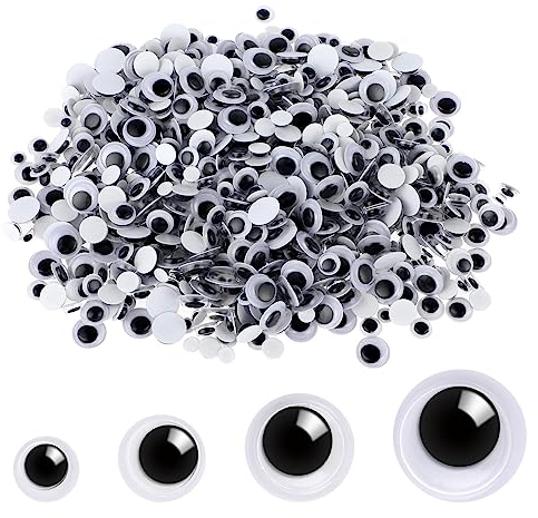 1000 Pegatinas Autoadhesivas Para Manualidades Con Ojos Saltones Vienen En Blanco Y Negro Y Varios Tamaños Para Manualidades Decoración De Manualidades (6/8/10/0.472 In)