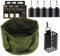 5x Fishing Swim Feeders Metal Cage + Groundbait Bowl & 30 Hooks To Nylon Carp