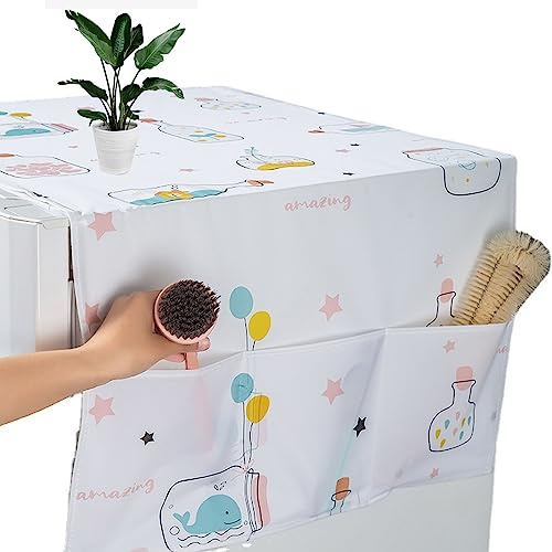 RWOORA Kühlschrank-Staubtuch, Mehrzweck-Beweisabdeckung, Waschmaschine, wasserdichte Abdeckung mit Aufbewahrungstaschen, Taschen, für Ofen, Geschirrspüler, Küchengeräte
