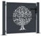 vidaXL Gartentor, Gartentür mit Baum-Design, Abschließbar Hoftor Eingangstor für Garten Terrasse Terrasse, Tor Zauntor Gartenpforte, Anthrazit 105x80 cm Stahl