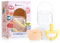 NatureBond Lot de 2 Sucette en silicone pour nouveau-né + étui à tétine | Binkies pour bébé | Sucette en silicone de qualité alimentaire sans BPA (6 Mois +, Jaune et pêche)