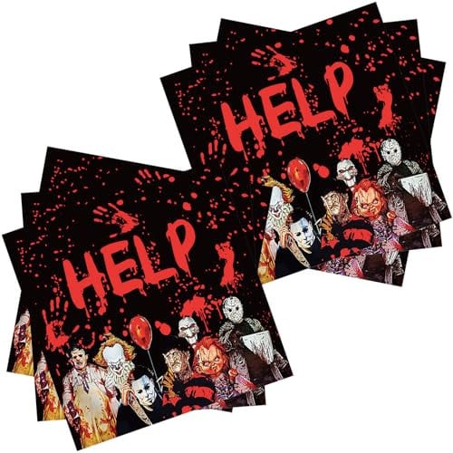 20pcs Halloween Party Paper Napkins, 16.5cm - Horror Movie Character Disposable Tissue Serviettes for Scream Party Supplies