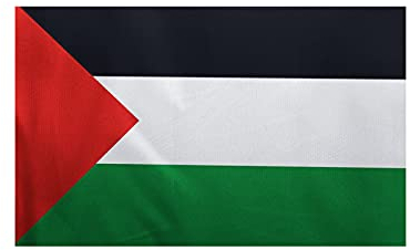 Palästina-Flagge 150x90cm PALÄSTINENSISCHE Fahne feiner Polyester Hausgartenbanner mit Messingösen Palästinensische Landesflagge Fahne für muslimische Araber