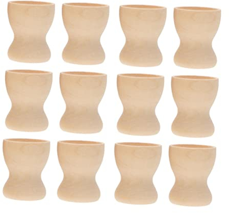 GRIRIW 12pièces Support à Œufs Bois pour Garçon Fille Porte-Oeufs DIY De Pâques à Personnaliser Jouets De Bricolage Éducatifs pour Fête De Pâques Décoration Amusante Et