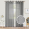 CUCRAF Voile Curtains Grey 84 Inch Drop 2 Panels with Eyelet Linen Net Curtains for Windows Sheer Curtains for Bedroom Kitchen Dormitory Home Decoration