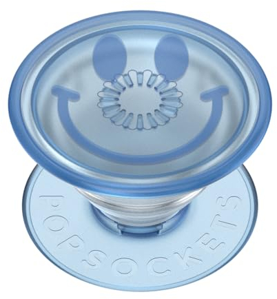 PopSockets: PopGrip Plant - Ausziehbarer Sockel und Griff aus Pflanzlichen Materialien mit Austauschbarem Oberteil für Smartphones und Tablets - Happy Blues