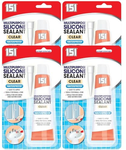 ABL Supplies Waterproof Silicone Sealant | Multipurpose Clear Sealant | 4 Tubes x 70g