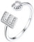 Suplight Buchstaben E Ring mit Zirkonia Damenring 925 Sterling Silber Initiale Ring Verstellbarer Fingerring Letter Ring Inkl. Geschenkbox für Frauen Mädchen