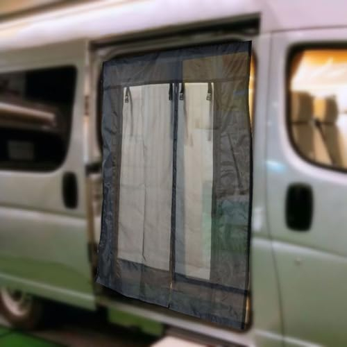 Alanmoship Mosquitera de puerta corredera de 133 x 180 cm para puerta lateral de furgoneta, mosquitera de doble capa para Fiat para Ducato Motorhomes RV