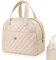 SMELEYOU Bolsa de almuerzo aislada de piel sintética, bolsa de almuerzo impermeable para mujer, bolsa de almuerzo reutilizable para mujer, lonchera multiusos, bolsa de almuerzo beige para el trabajo,