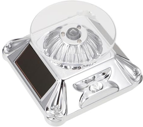 Gatuida 1Stk Uhrenständer Schmuckvitrine Drehteller für Schmuck Solar-Plattenspieler uhrenaufbewahrung watch storage rotierender Ausstellungsstand Drehständer für Schmuck Plastik Silver