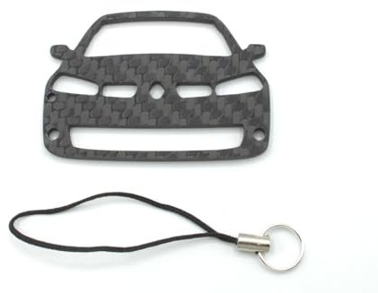 BlackStuff Porte-clés en fibre de carbone avec cordon compatible avec Megane II Sport RS 2002-2009 CF-667, Noir, S, Noir , S