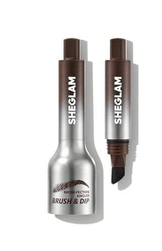 SHEGLAM Brow-Fection Schrägpinsel & Dip Upgraded Microblading Augenbrauenstift Langanhaltend Wasserfest Einfach Färben-Chocolate