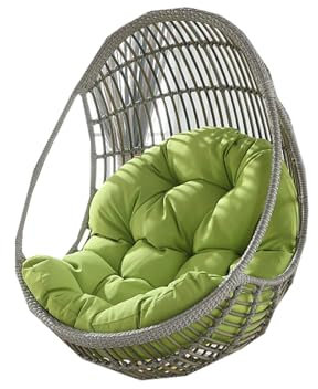 Miaogoo Bequeme Hängematte für drinnen und draußen, mit konkavem, konvexem Design, wasserdicht, weiches Eierstuhlkissen, Garten, Terrasse, Zuhause, Hängekorb, Stuhlkissen