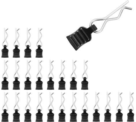 Shwdsy Skarosserie Splinte Klammern, 24 Stück Rc Karosserie Clips, Schwarz Rc Karosserieklammern mit Zuglasche, für Rc Karosserie, Geeignet für 1/8, 1/10, 1/12, 1/14, 1/16, 1/18 und 1/20 Modelle