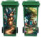 Peacoblue Wheelie Bin Stickers 2 Sheets Tree House Sticky Dustbin Stickers Decals, 15in x 32in Waterproof Self Adhesive Large Decal for Trash Cans Bins Driveway Garden Outdoor Indoor Decoration
