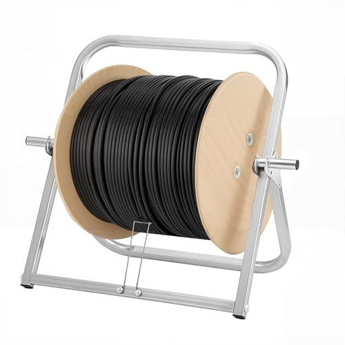 FEIMIRE Industrieller Stahl-Kabeltrommelhalter, robuster Spulen-Rack-Spender für Draht- und Kabeltrommeln, 40,6 x 50,8 cm, einachsiger Caddy für gewerbliche Nutzung und Heimwerker