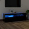 HOMTAKIE Meuble TV avec lumières LED Noir 120x35x40 cm