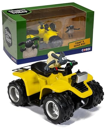 Corgi CC81002 Shaun the Sheep - Timmy Quad Bike, Diecast Model Car | Timmy Quad Bike Die-Cast Model, Collectible Character Models with Quadbike, Diecast Vehicles for Kids and Collectors