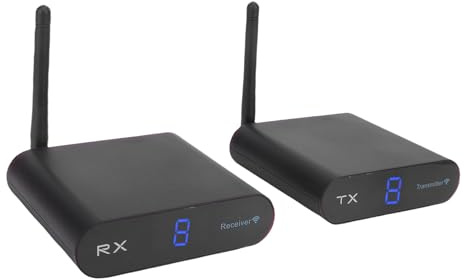 Topiky Kabelloser AV Sender, Sender, Empfänger, Plug and Play TV Adapter Konverter Extender Kit, Tragbarer Kabelloser HDMI Extender, 4K Dekodierung, 1080P Ausgang Zum Streamen von Video (EU-Stecker)