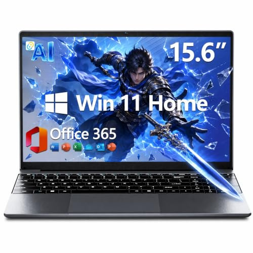 ZAQTG 15.6 Inch Laptop with AI&Office 365, 6GB RAM 128GB SSD(2TB Expandable), Win 11 Laptops Computer, J4105 Processor, 7000mAh, IPS FHD, Type-C, WiFi5, BT4.2, Thin Portable(Gray)