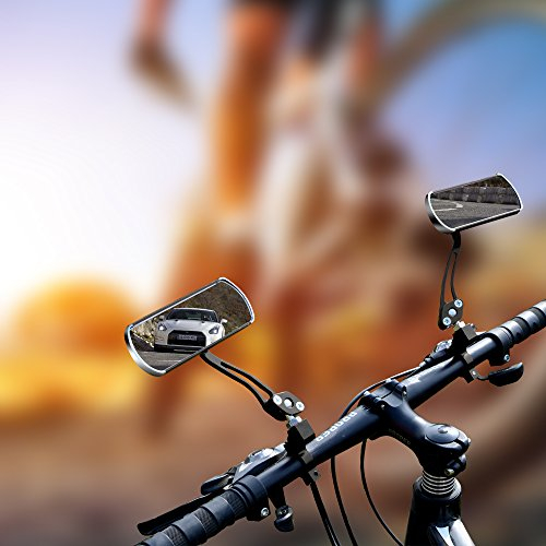 JINSANSHUN Fahrradspiegel 2pcs. MTB Fahrrad Rückspiegel 360°Drehung Schwanenhals Radfahren Lenkspiegel Spiegelreflektor