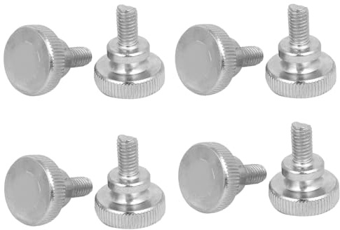 sourcingmap M6x12mm Flat Knurled Head Fully Threaded Thumb Screws Bolts Fastener 8pcs