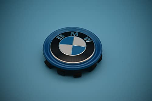Original BMW Nabenabdeckung Nabendeckel Mittellochdeckel mit blauem Ring (4 Stck.)