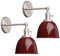 Phansthy 2 Stücke Wandleuchte mit Metall-Schirm Wandlampe Industrial Design, Innen Vintage Loft-Wandlampe E27 max. 40W für Wohnzimmer Schlafzimmer Büro Küche Flur Küche (Rot)