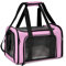 Henkelion Sac de Transport Pliable pour Chats et Chiens de Petite et Moyenne Taille jusqu'à 6,8 kg, approuvé par la TSA Airline, côté Souple, Rose