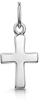 Amberta Unisex 925 Sterling Silber Kreuz Anhänger: Kleines Einfaches Kreuz