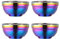 Cereal Bowl Stainless Steel 340 ml Rainbow Soup Bowls Set of 4 Rice Bowl Large Pasta Bowl Dessert Bowls Wide 11.4 cm (4.5 inches) Metal Ramen Bowls Double Layer Anti-Hot