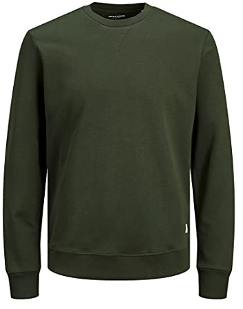 JACK & JONES - Felpa Basic da Uomo con Scollo Rotondo, Grün (Rosin/Reg), XXXL