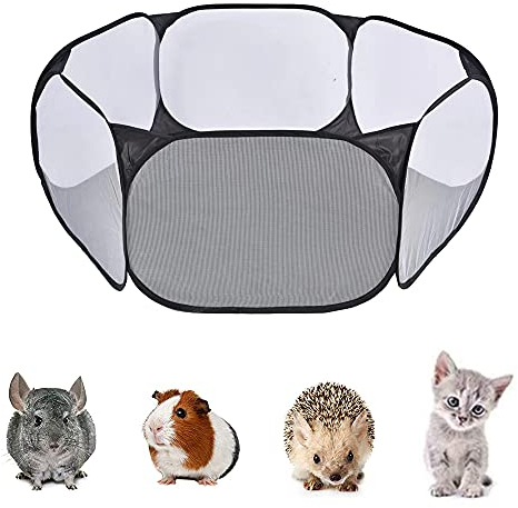 Qanye Kleintier Zelt, Kleintiere Laufstall, Tragbarer Gehege, Tragbar Außen Innen Laufstall, Faltbar Kleintierkäfig, für Meerschweinchen, Kaninchen, Hamster, Chinchillas und Igel