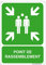 AUA SIGNALETIQUE - Panneau Prépercé (4 Trous) avec Angles arrondis - PVC Rigide 1.5 mm - (350x490 mm, Point de Rassemblement)